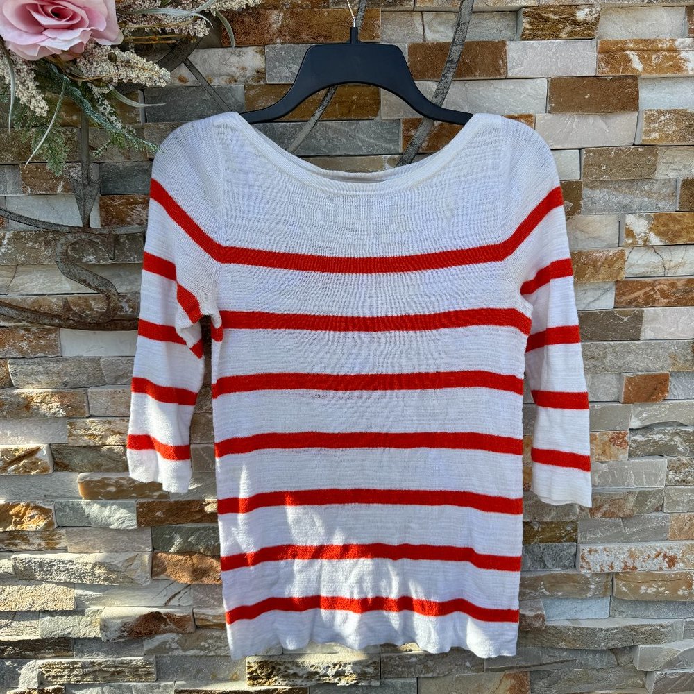 Loft‎ Red White Stripe Sweater